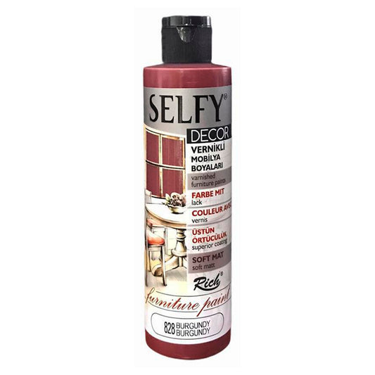 Rich Selfy Decor Bordo Vernikli Mobilya Boyaları - Akrilik Hobi ve Mobilya Yenileme Boyası