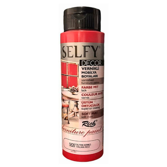 Rich Selfy Decor İtalyan Kırmızı 500 cc Mobilya Boyaları - Akrilik Hobi ve Dekorasyon Boyası