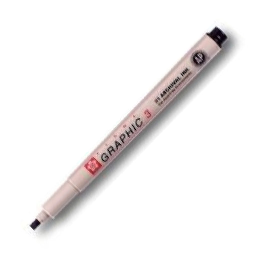 Sakura Pigma Graphic Siyah 3,0mm Çizim Kalemi - Sanatsal Eskiz ve İllüstrasyon Kalemi