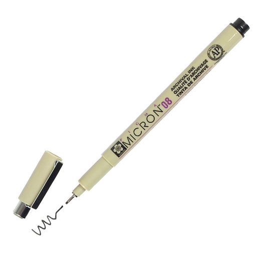 Sakura Pigma Micron Siyah 0,8 mm Çizim Kalemi - Eskiz, Sanat ve Teknik Çizim Kalemi
