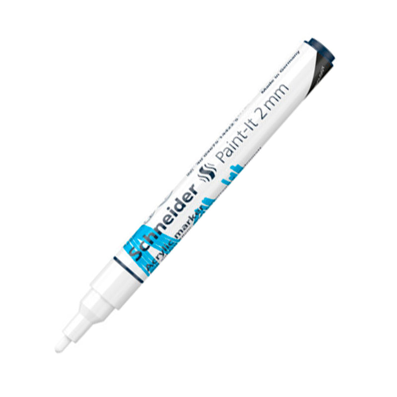 Schneider Paint-İt 2 mm Beyaz Marker Kalem - Sanatsal Çizim ve Yüzey Boyama Kalemi