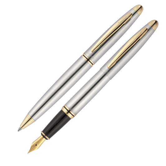 Scrikss 88 Gold Krom Tükenmez ve Dolma Kalem Takımı - Hediyelik İmza ve Ofis Kalem Seti