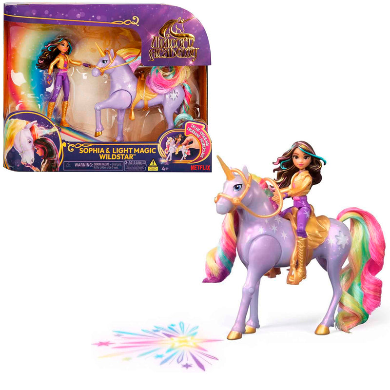 Spin Mas Işıklı Unicorn Academy Sophia ve Sihirli Wildstar Figür Seti 6067325