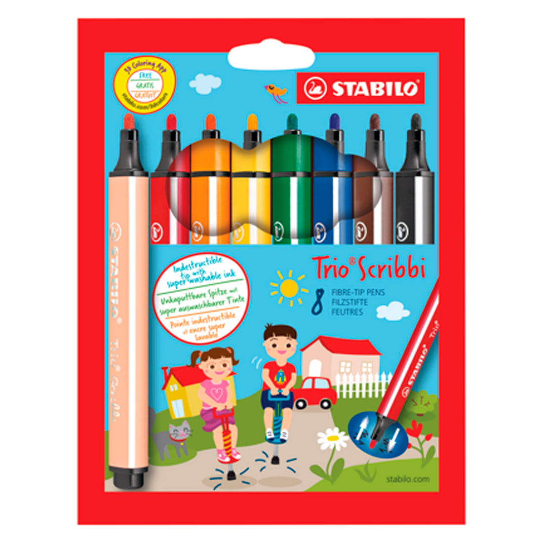Stabilo Trio Scribbi Yaylı Uçlu 8 Renk 368/8-01