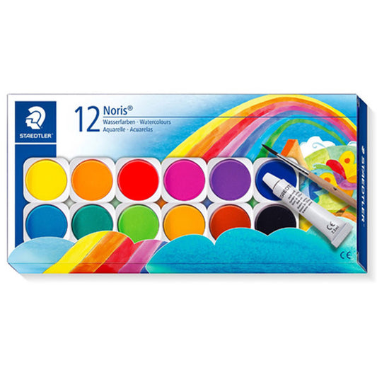 Staedtler Noris Clup 12'li Sulu Boya Seti - Fırçalı, Sanatsal ve Öğrenci Boyası