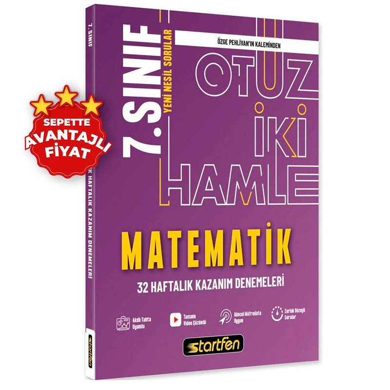 Startfen Yayınları 7. Sınıf Matematik 32 Hamle Haftalık Kazanım Denemeleri