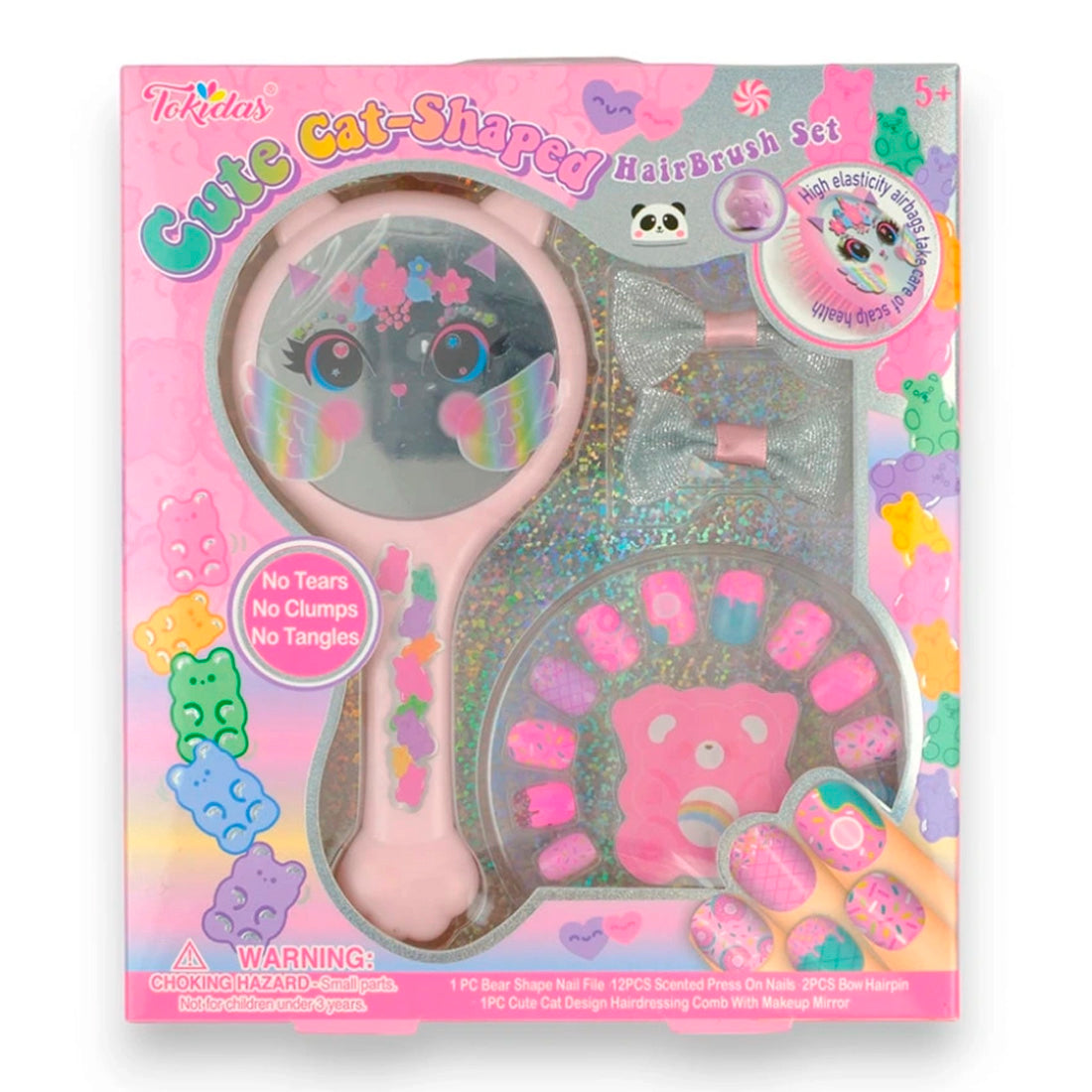 Tokidas Cute Cat-Shaped Hairbrush Set T262