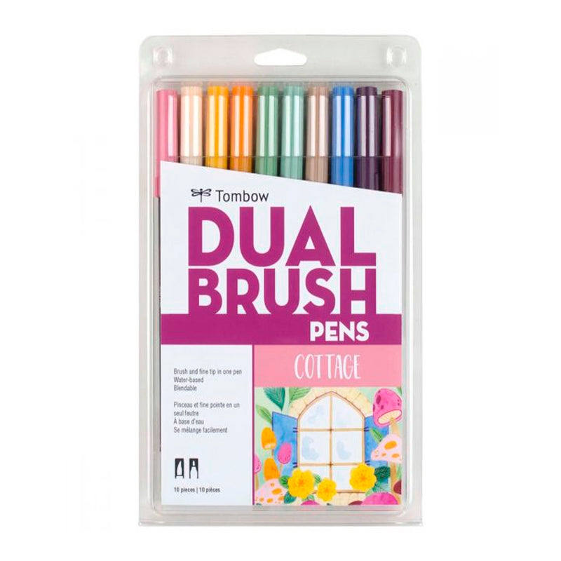 Tombow 10'lu AB-T Dual Brush Pen Fırça Kalem Seti - Sanatsal Çizim ve Kaligrafi Marker Kalemi