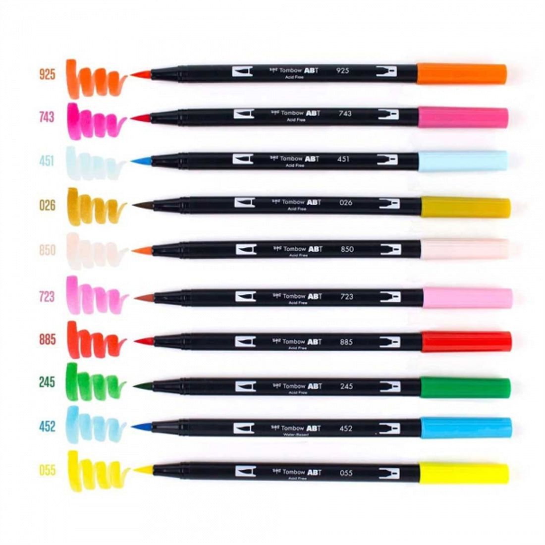 Tombow AB-T Dual Brush Pen 10'lu Kutlama Renkleri Seti - Sanatsal Çizim ve İllüstrasyon Fırça Kal