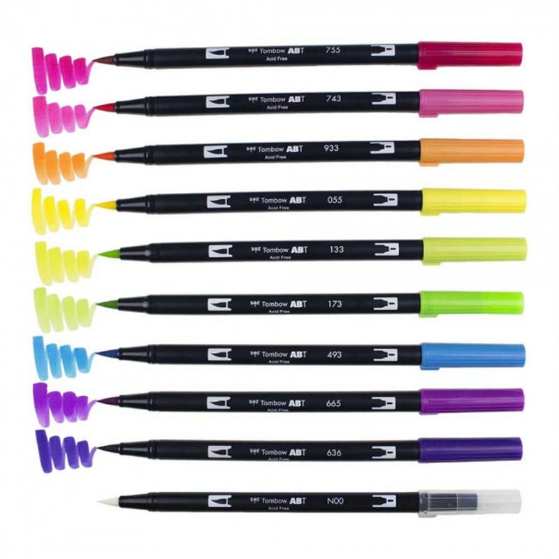Tombow 20'li Mükemmel Karışım Renkler AB-T Dual Brush Pen Seti - Sanat, İllüstrasyon ve Kaligrafi Kalemi