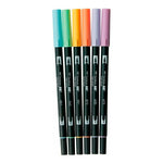Tombow 6'lı Fantezi Renkler AB-T Dual Brush Pen Seti - Sanatsal Çizim, İllüstrasyon ve Kaligrafi Marker