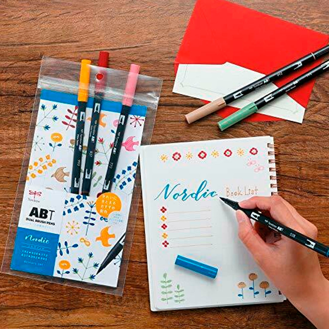 Tombow 6'lı Nordik Renkler AB-T Dual Brush Pen Seti - Sanatsal Çizim, İllüstrasyon ve Kaligrafi