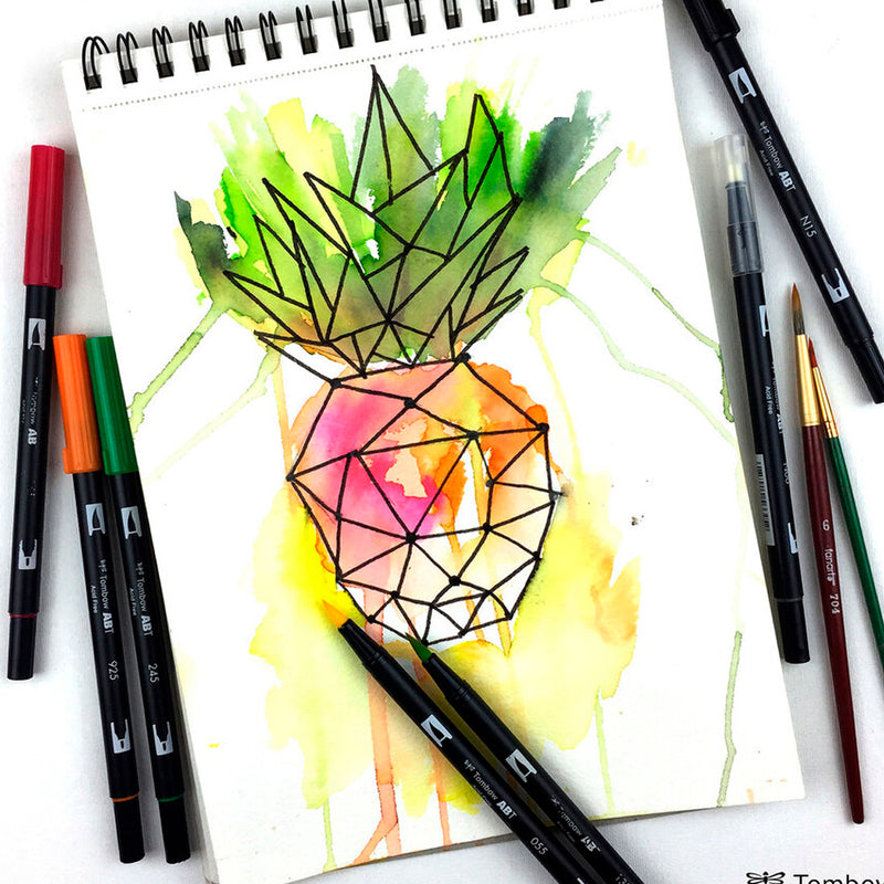 Tombow AB-T Cyan Çift Uçlu Grafik Kalemi - Sanatsal Çizim, İllüstrasyon ve Eskiz Markeri