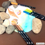 Tombow AB-T Hunter Green Çift Uçlu Grafik Kalemi - Fırça Uçlu Çizim ve Eskiz Kalemi