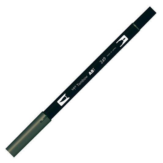 Tombow AB-T Hunter Green Çift Uçlu Grafik Kalemi - Fırça Uçlu Çizim ve Eskiz Kalemi