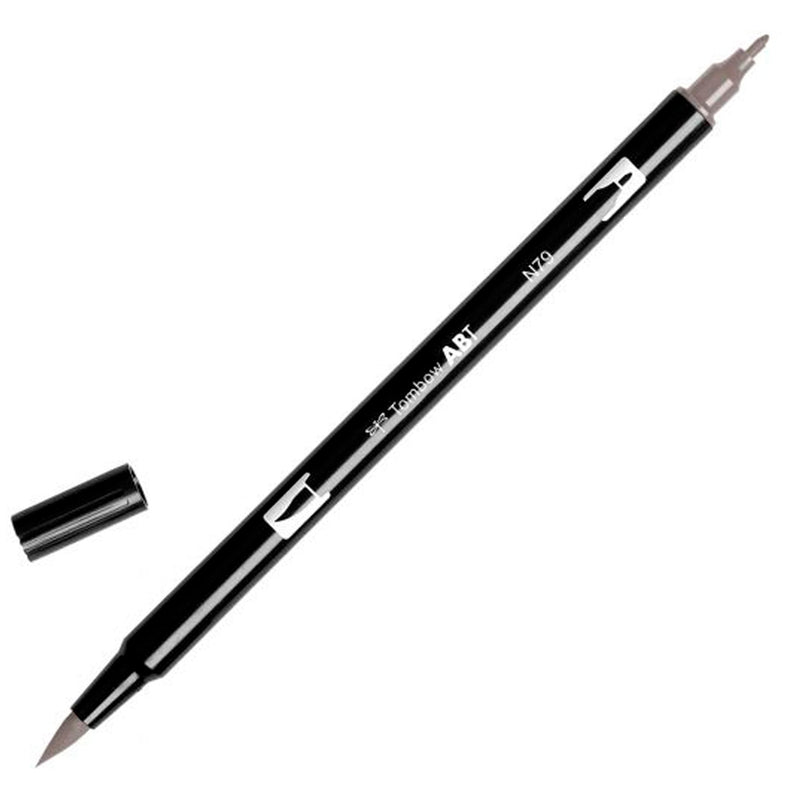 Tombow AB-T Warm Gray Çift Uçlu Grafik Kalemi - Sanatsal Çizim, Eskiz ve İllüstrasyon Fırça Uç