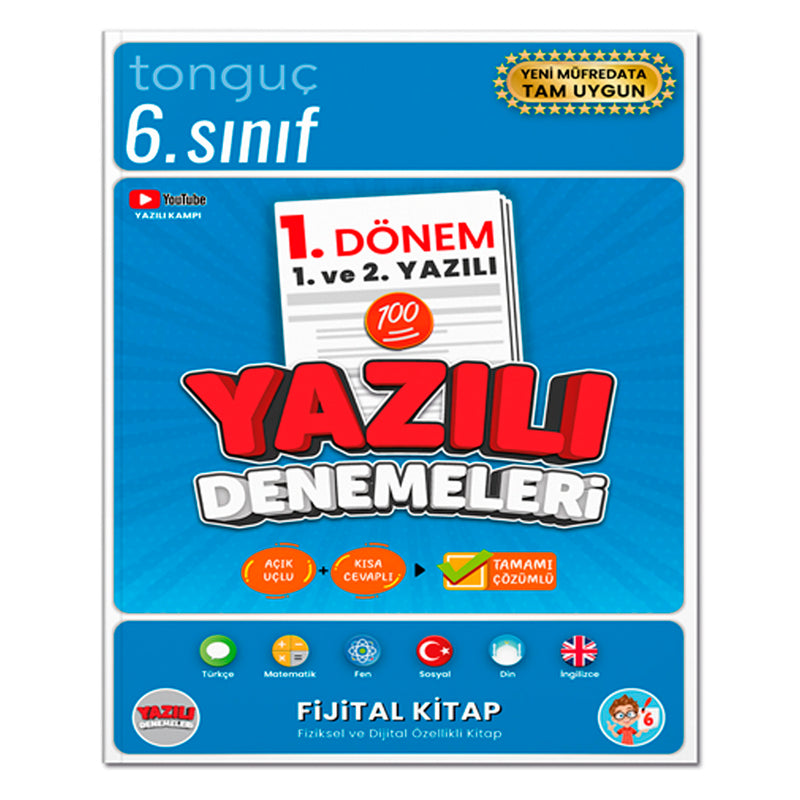 Tonguç Akademi Yayın 6.Sınıf 6. Sınıf Yazılı Denemeleri 1. Dönem 1 ve 2. Yazılı