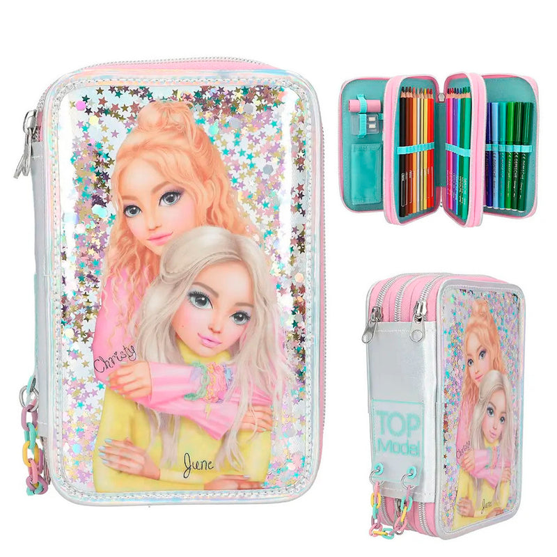 Top model Konfeti Motifli Dolu Kalem Kutu