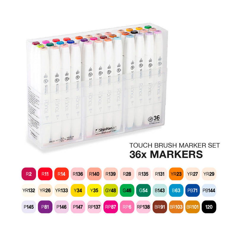 Touch Twin 36 Renk Marker Brush Set - Sanatsal Çizim, İllüstrasyon ve Tasarım Kalemi