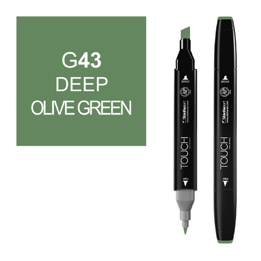 Touch Twin G43 Koyu Zeytin Yeşili Marker - Sanat, Çizim ve Tasarım Kalemi