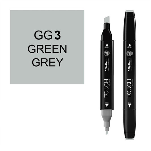 Touch Twin GG3 Yeşil Gri Marker Kalem - Sanatsal Çizim, Tasarım ve Boyama Kalemi