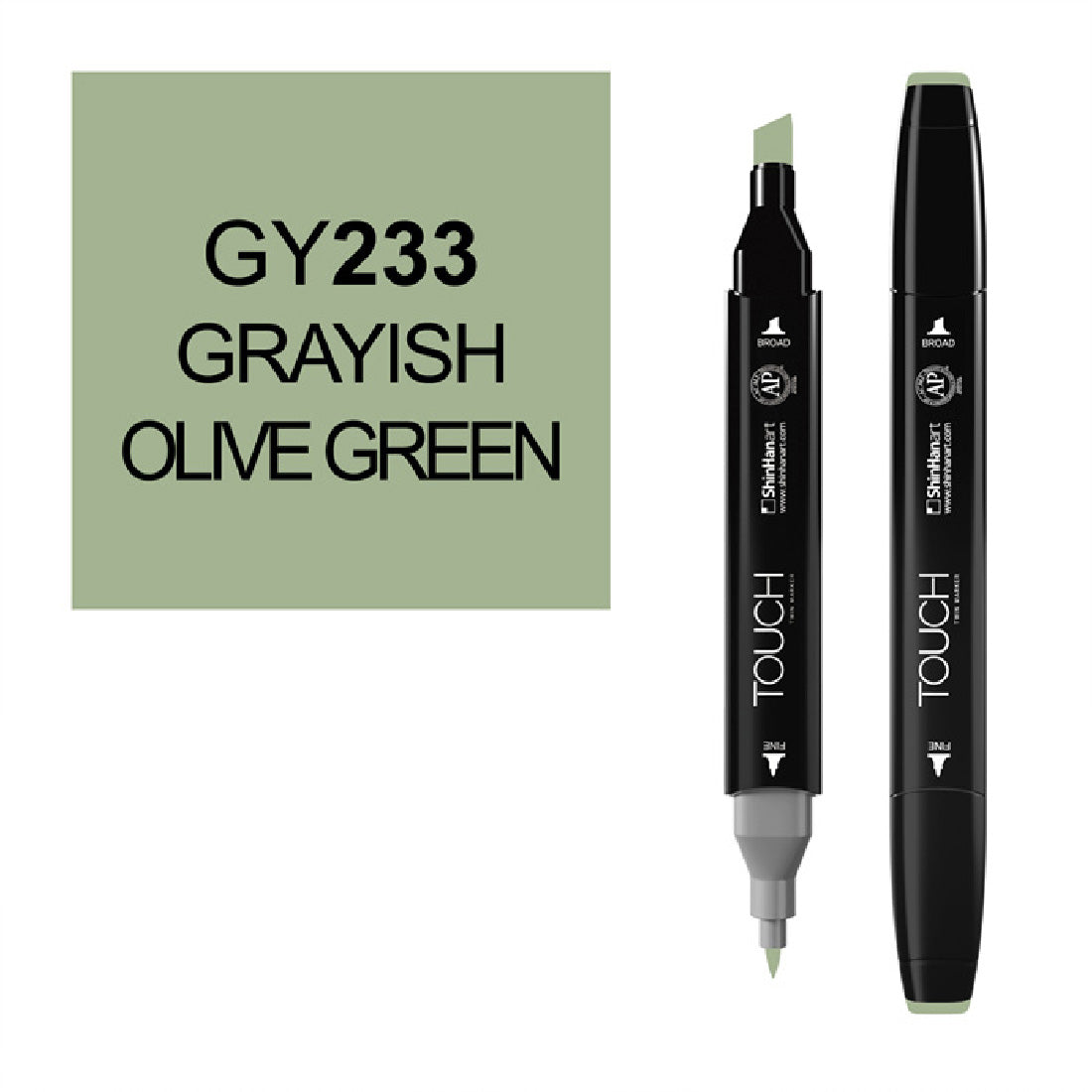Touch Twin Marker - Grimsi Zeytin Yeşili Sanat, Çizim ve Tasarım Kalemi