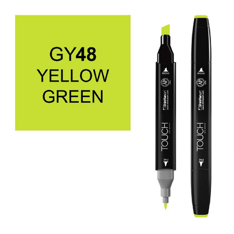 Touch Twin GY48 Sarı Yeşil Marker - Sanatsal Çizim ve Tasarım Kalemi