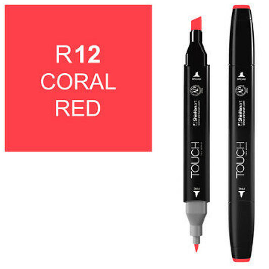 Touch Twin R12 Mercan Kırmızısı Marker Kalem - Sanatsal Çizim ve Tasarım Markerı
