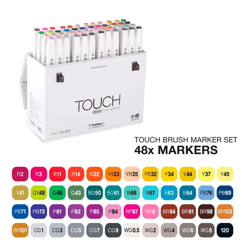 Touch Twin Shinhan 60 Renk Brush Marker Set - Profesyonel Sanat, Çizim ve İllüstrasyon Kalemleri