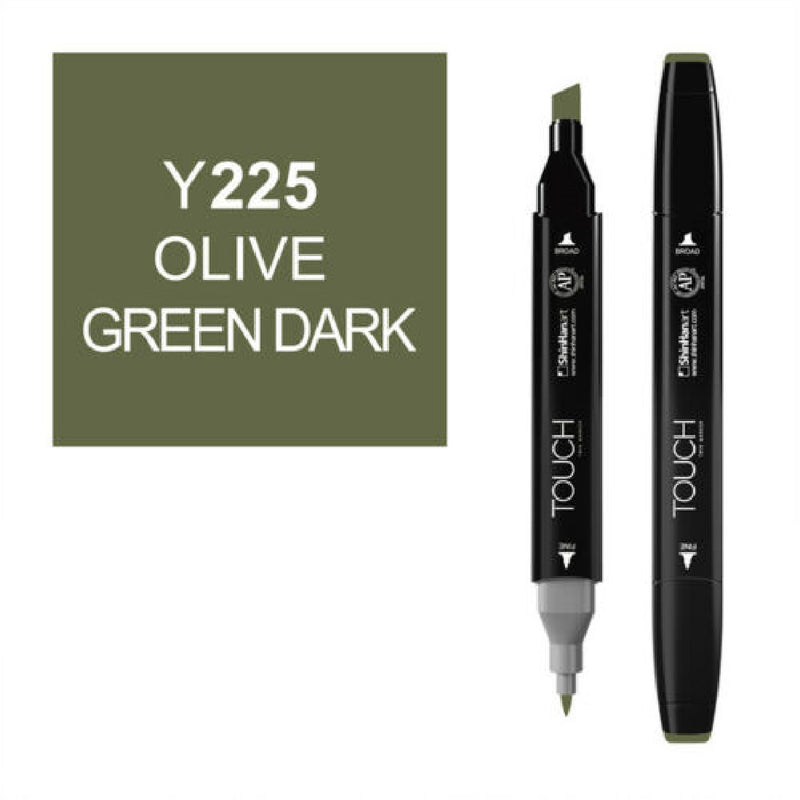 Touch Twin Koyu Zeytin Yeşili Marker Kalem - Sanatçı Çizim ve Tasarım Markeri
