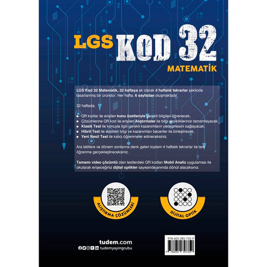 Tudem Yayınları KOD 32 LGS Matematik 32 Hafta 4 Haftalık Tekrar