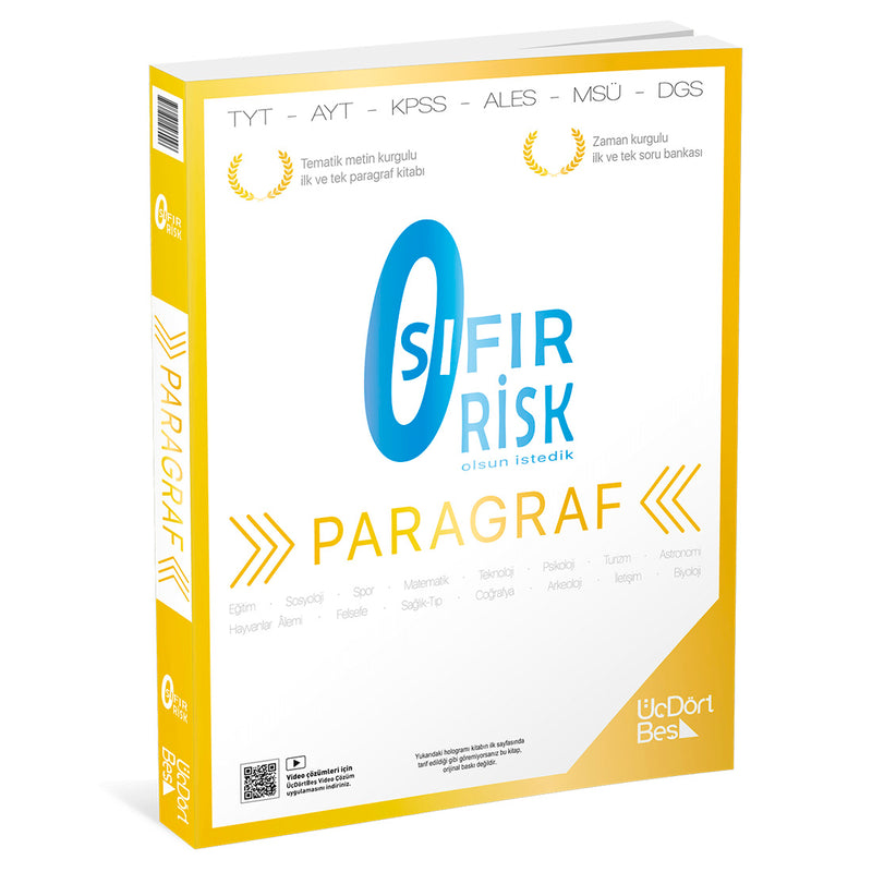 Üç Dört Beş Yayınları Paragraf Sıfır Risk