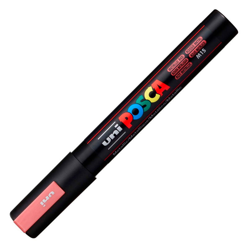 Uni-Ball PC-5M Posca 0.8-2.5 mm Metalik Kırmızı Su Bazlı Poster Markör Kalem - Sanat, Çizim