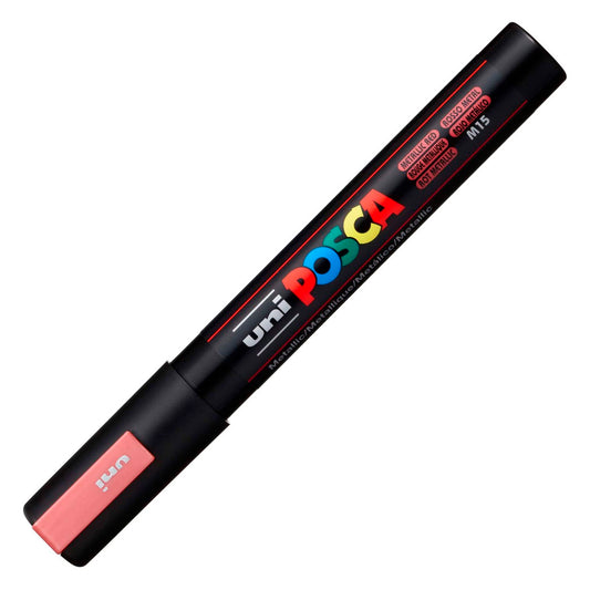 Uni-Ball PC-5M Posca 0.8-2.5 mm Metalik Kırmızı Su Bazlı Poster Markör Kalem - Sanat, Çizim