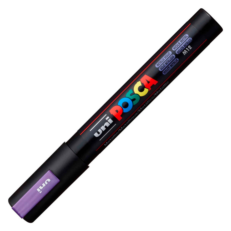 Uni-Ball PC-5M Posca 0.8-2.5 mm Metalik Mor Su Bazlı Poster Markör Kalem - Sanat, Çizim, Boy