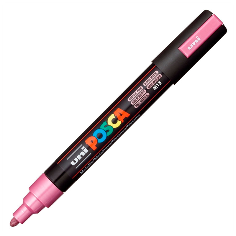 Uni-Ball PC-5M Posca 0.8-2.5 mm Metalik Pembe Su Bazlı Poster Markör Kalem - Sanat, Çizim ve Dekor
