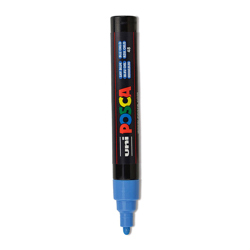 Uni-Ball PC-5M Posca 1.8-2.5 Gök Mavi Su Bazlı Poster Markör Kalem - Sanatsal Çizim ve Tasarım Kal