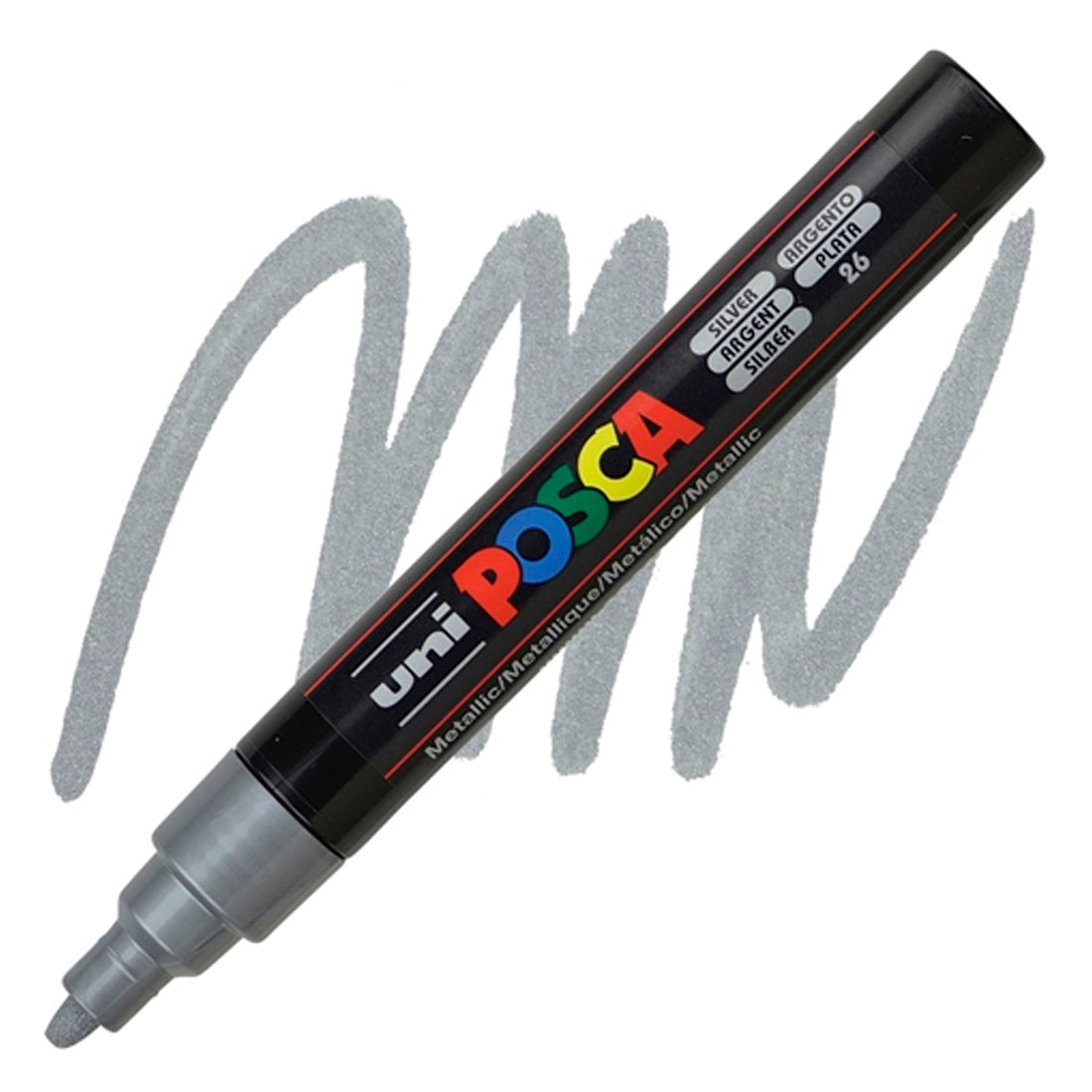 Uni-Ball PC-5M Posca 1.8-2.5 Gümüş Su Bazlı Markör Kalem - Sanat, Çizim ve Dekorasyon Kalemi