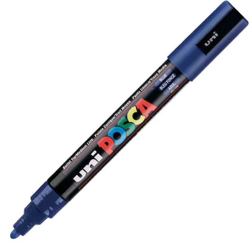 Uni-Ball PC-5M Posca 1.8-2.5 mm Mavi Su Bazlı Poster Markör Kalemi - Sanat, Çizim ve Boyama