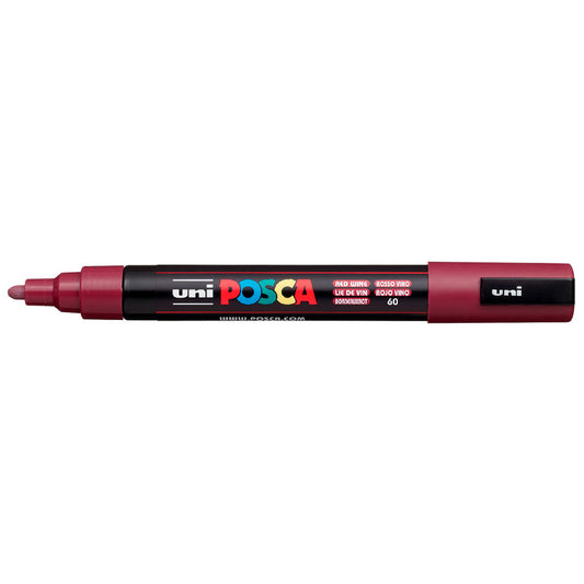 Uni-Ball PC-5M Posca 1.8-2.5 Şarap Kırmızı Su Bazlı Poster Markör Kalem - Sanatsal Çizim ve