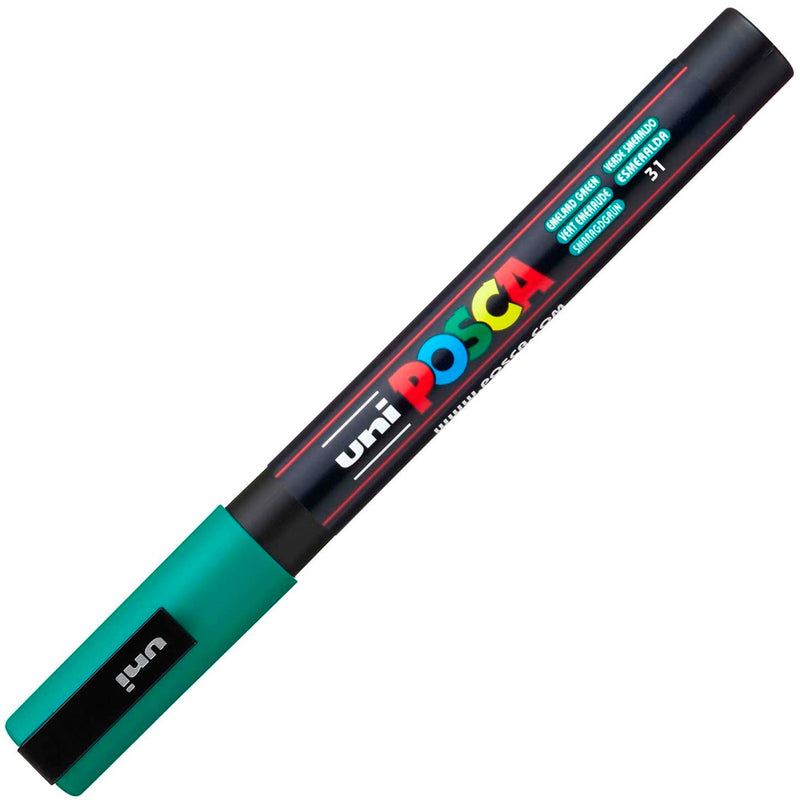 Uni-Ball Posca 0.8-2.5 mm Zümrüt Yeşili Su Bazlı Poster Markör Kalem - Sanat, Çizim ve H