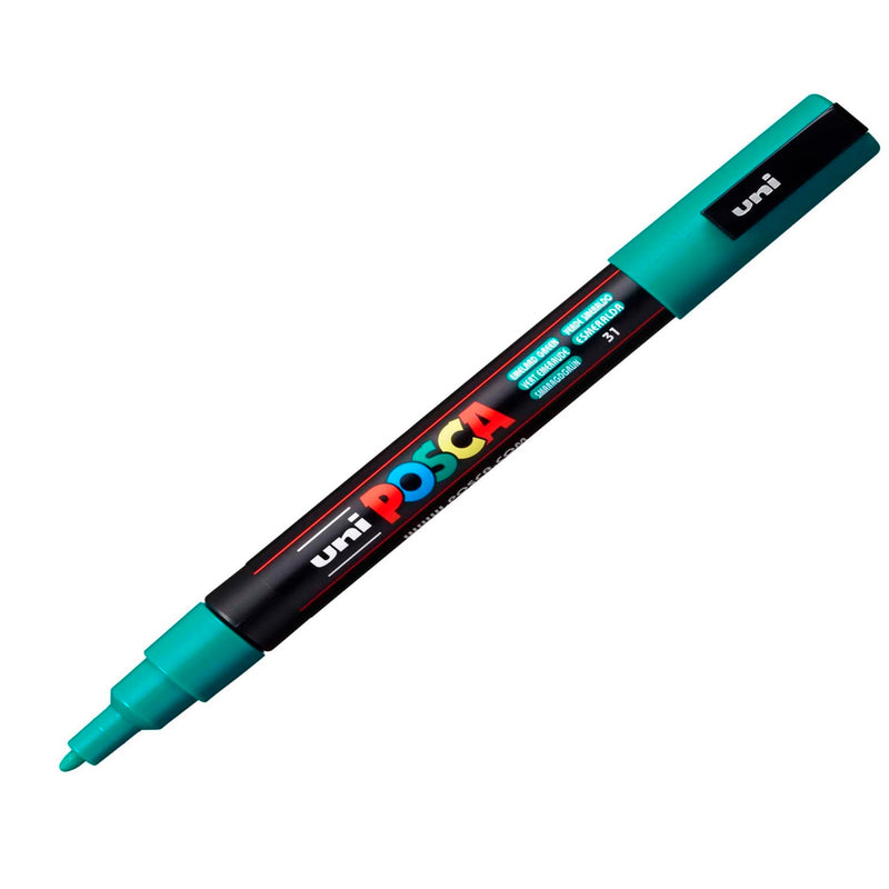 Uni-Ball Posca 0.8-2.5 mm Zümrüt Yeşili Su Bazlı Poster Markör Kalem - Sanat, Çizim ve H