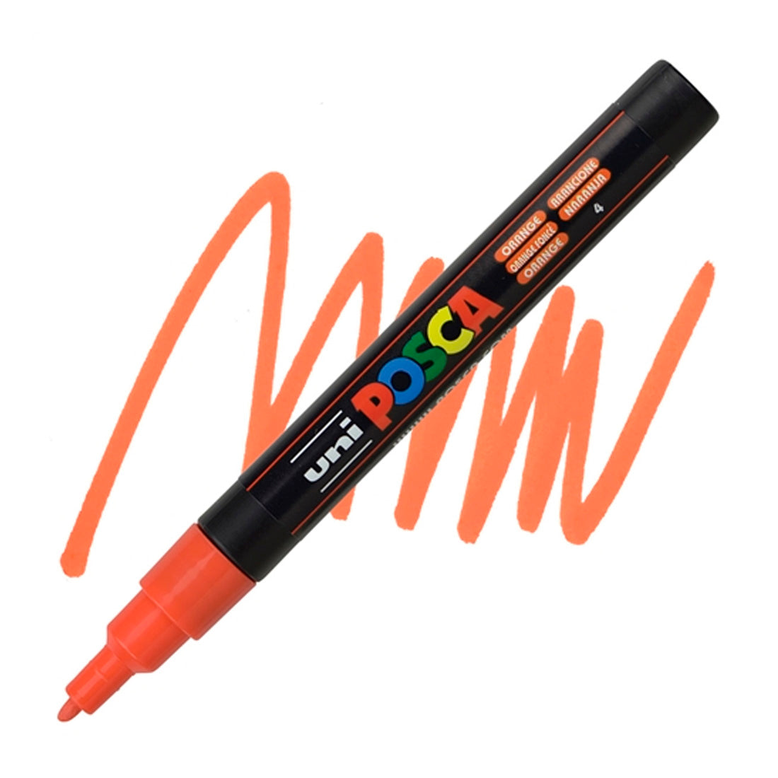 Uni-Ball Posca 0.9-1.3 Turuncu Su Bazlı Poster Markör Kalem - Sanatsal Çizim ve Hobi Kalemi