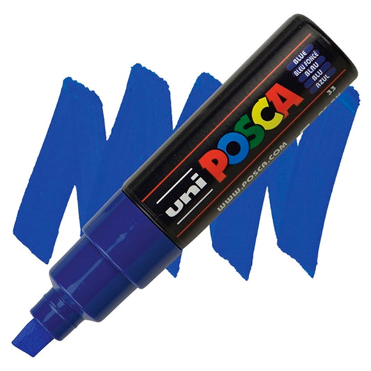 Uni-Ball Posca 8.0 Su Bazlı Poster Markörü Mavi - Sanatçı, Çizim ve Dekorasyon Kalemi