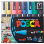 Uni-Ball Posca Ana Renk 8'li Set - Sanat, Çizim ve Akrilik Marker Kalem Seti
