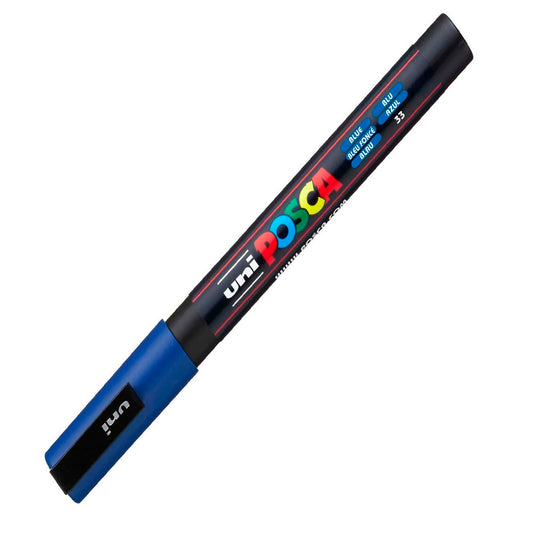 Uni-Ball Posca Mavi 0.9-1.3 mm Su Bazlı Poster Markör Kalem - Sanat, Çizim ve Dekorasyon Kalemi