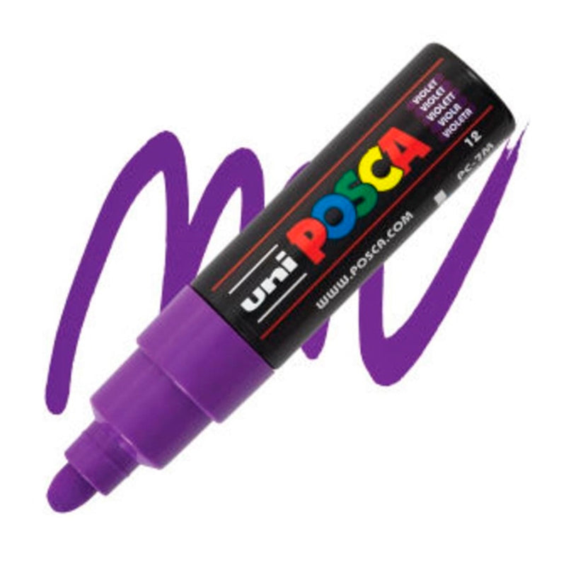 Uni-Ball Posca Mor Mermi Uçlu Su Bazlı Poster Markörü - Sanatsal Akrilik Çizim Kalemi