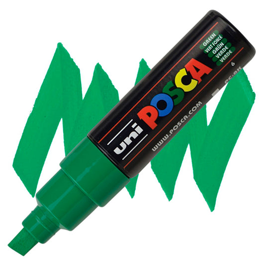 Uni Posca 8.0 Su Bazlı Poster Markörü Yeşil - Sanatsal Akrilik Çok Yüzeyli Çizim ve Boyama Kalemi