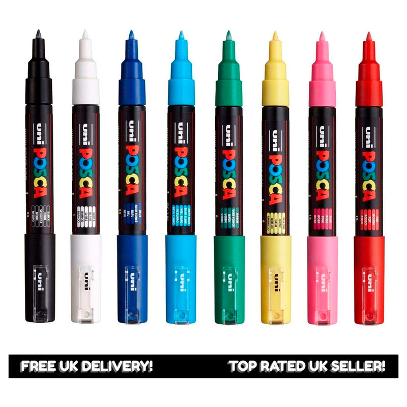 Uni Posca Poster Markörü 8 Li Ana Renkli Set PC-1M/8C
