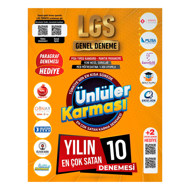 Ünlüler Karması Yayınları 8. Sınıf 10 Deneme